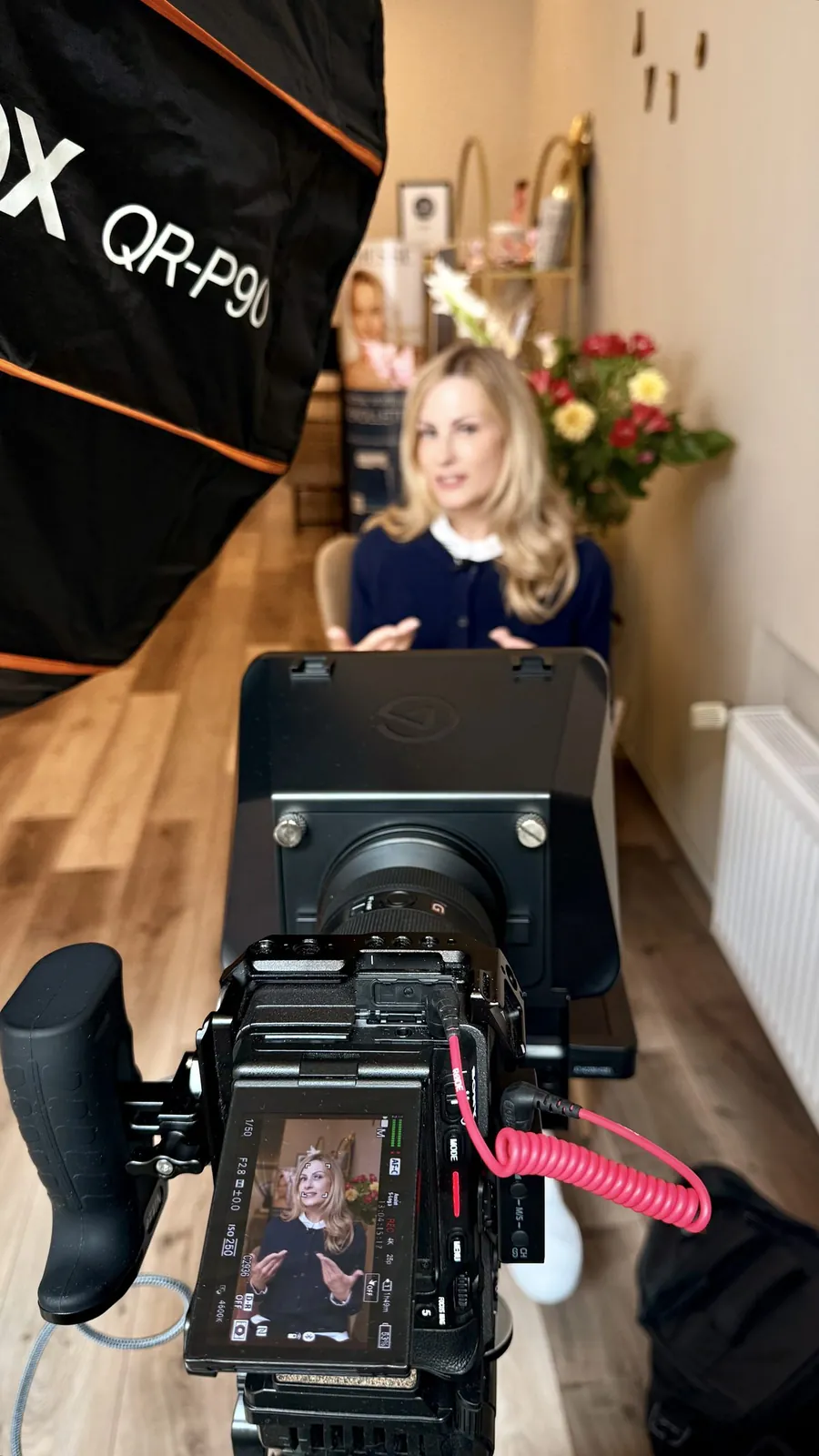 Hinter den Kulissen: Ein Interview wird gefilmt